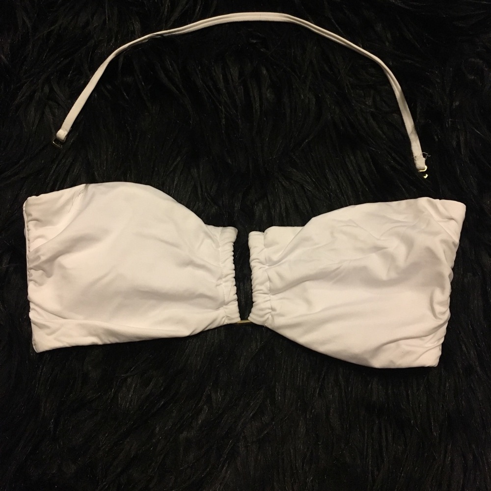 White bandeau bikini top